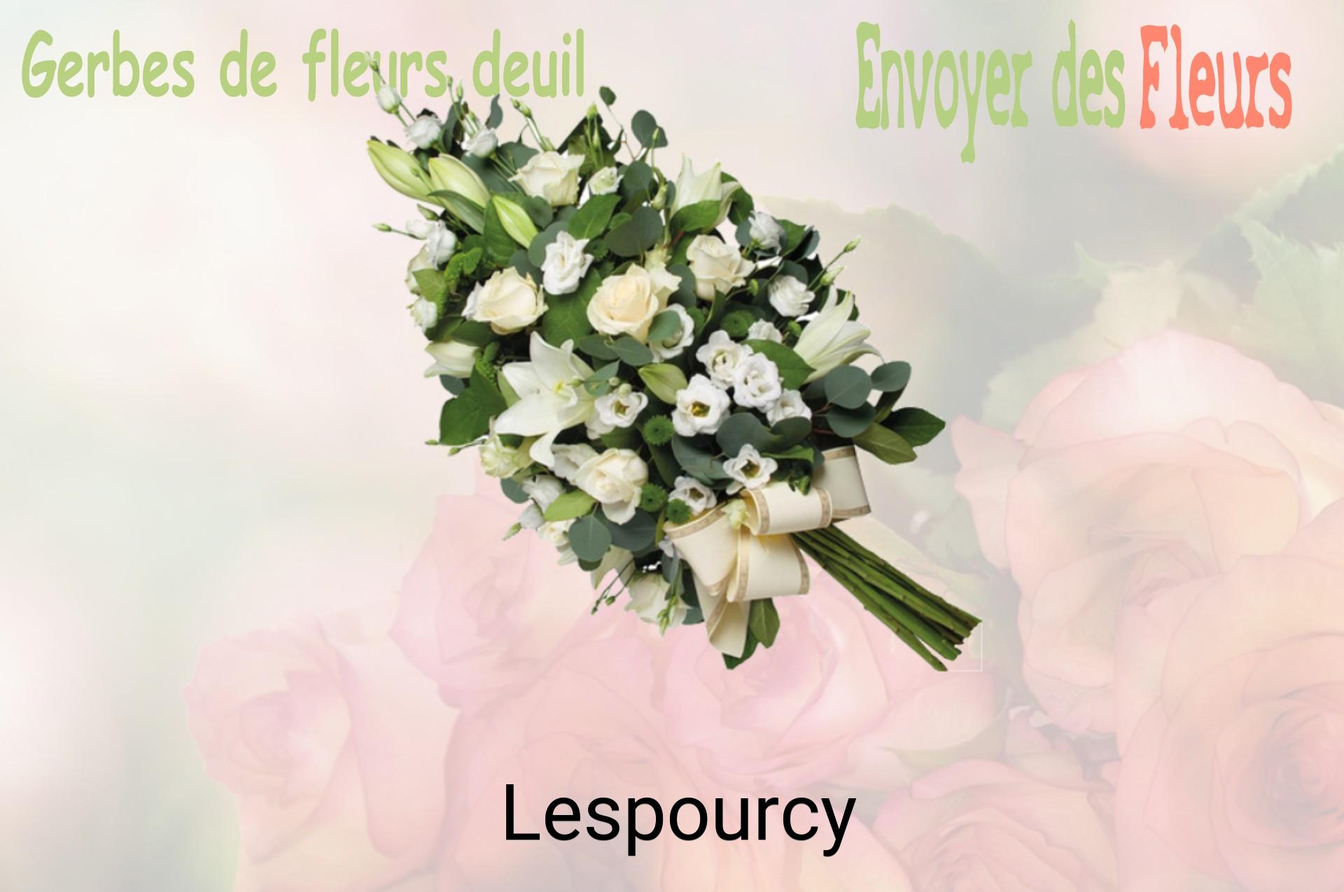 Gerbe de fleurs de deuil livrée à Lespourcy